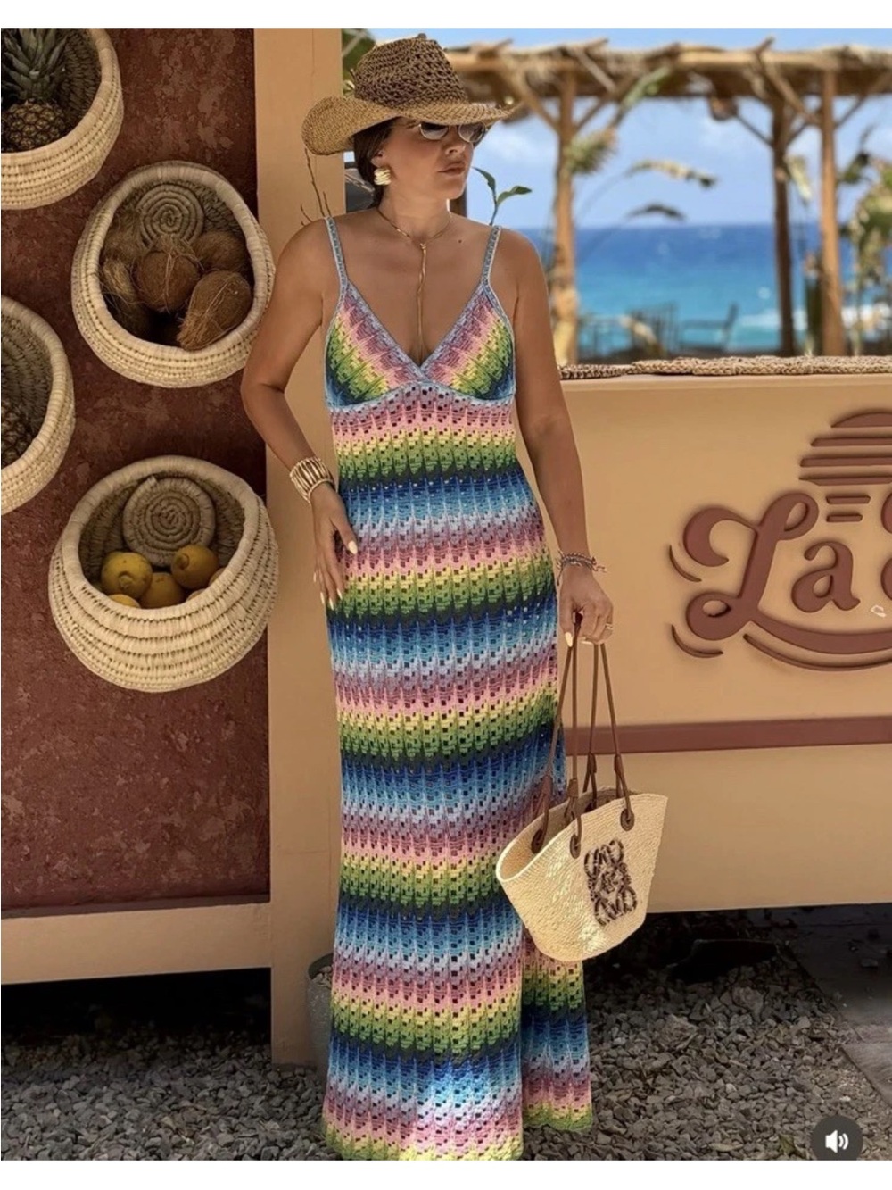 ZARA LONG KNIT STRAP DRESS